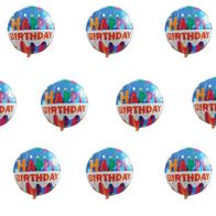 10x Folienballon Happy Birthday Heliumballon Geburtstag Luftballon