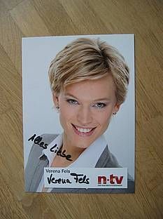 N Tv Fernsehmoderatorin Verena Fels Handsigniertes Autogramm