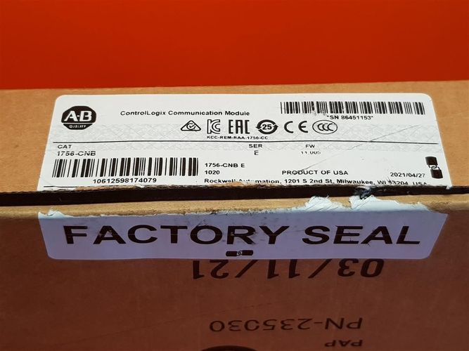 Allen Bradley ControllLogix Communication Module CAT 1756 CNB SER