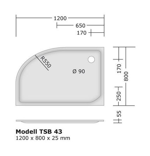 Duschwanne Viertelkreis X Wannentr Ger Siphon Komplett Set