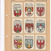 Kaffee Hag Wappen Provinz Sachsen Reg. Bez. Magdeburg 9 Wappen plus Blatt (1)