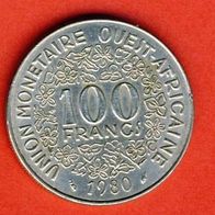 Westafrikanische Staaten Quest 100 Francs 1980