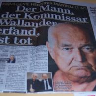 Henning Mankell Bericht 2 Clippings Sammlung #224