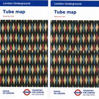 London Tube Map Sammelobjekt Taschenplan Ausgabe hier 12/2016: 2 Stück NEU! Topp