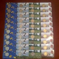 2 Euro Coin Card Lettland Storch 2015