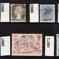 Großbritannien Mi. Nr. 861 + 862 + 863 + 864 + 865 + 867 + 871 o <