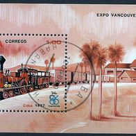 Cuba - Kuba - Mi. Nr. Block 95 - EXPO Vancouver 86 Eisenbahn (1986) - gestempelt o