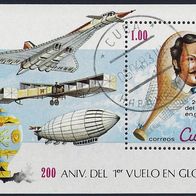 Cuba - Kuba - Mi. Nr. Block 76 - 200 Jahre Ballonflug (1983) - gestempelt o