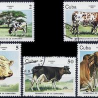 Cuba - Kuba - Mi. Nr. 2880-2884 - Tiere - Rinder (1984) - gestempelt o