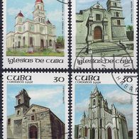 Cuba - Kuba - Mi. Nr. 3645-3648 - Architektur - Kirchen (1992) - gestempelt o