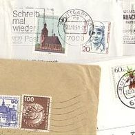 Belege Berlin Mi588/ BRD 854, E705, E725 Randstück, 2x E726, 2x Mi855/ BRD 1365