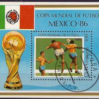 Cuba - Kuba - Mi. Nr. Block 88 - Fußball-WM Mexico 1986 (1985) - gestempelt o