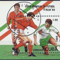 Cuba - Kuba - Mi. Nr. Block 114 - Fußball-WM Italia´90 (1989) - gestempelt o