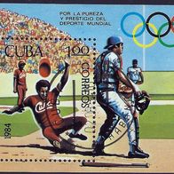 Cuba - Kuba - Mi. Nr. Block 84 - Olympische Spiele Los Angeles (1984) - gestempelt o