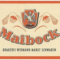 Bieretikett "Maibock" Brauerei Widmann † 2004 Markt Schwaben Lkr. Ebersberg