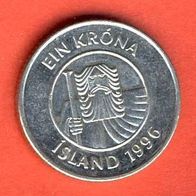 Island 1 Krona 1996