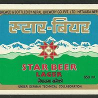 ALT ! Bieretikett "STAR BEER" Nepal Brewery Hetauda Distr. Makwanpur Nepal Süd-Asien