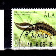 Finnland - Aland Mi. Nr. 200 Seltene Amphibien und Kriechtiere / Kammolch o <