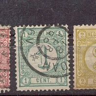 Briefmarken Niederlande 1876 Satz Ziffernzeichnung