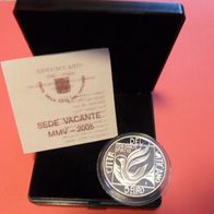 Vatikan 2005 5 Euro Silber PP Sede Vacant