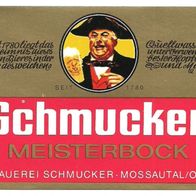 ALT ! Bieretikett Brauerei Schmucker Mossautal Odenwaldkreis Hessen