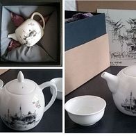 Teeservice Yu Garden aus Porzellan, 2 Teeschalen, Geschenk-Box