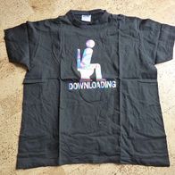 Jux T-Shirt "Downloading" schwarz mit silbernem Aufdruck Gr. M