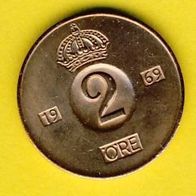 Schweden 2 Öre 1969