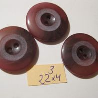 3 Kunststoffknöpfe Farbe siehe Foto 22x4mm 2 Loch a 2mm Nr 53 Rest