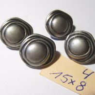 4 Kunststoffknöpfe Farbe siehe Foto 15x8mm Öse 3mm Nr 85 Reste