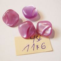 4 Kunststoffknöpfe Farbe siehe Foto 11x11x6mm Öse 1,5mm Nr 97 Rest