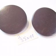 2 Kunststoffknöpfe Farbe siehe Foto 35x11mm Öse 3mm Nr 106 Reste