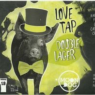 Bieretikett "Love Tap, Double Lager" Moon Dog Brewing Abbotsford Victoria Australien