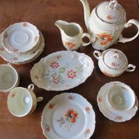 Kaffeeservice Blumendekor Bavaria mit Goldrand