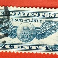 USA 1939 Flugpostmarke Transatlantikflug New York - Marsrille Mi.450 mit Nummernstemp