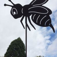 Biene auf Stab Rost Edelrost Deko Gartenstecker Beetstecker Tier Dekoration