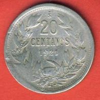 Chile 20 Centavos 1921 Lesen