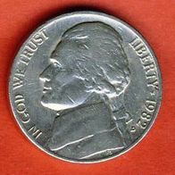 USA 5 Cents 1982 D