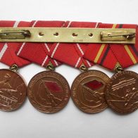 Kampfgruppen der DDR vier Medaillen an Spange