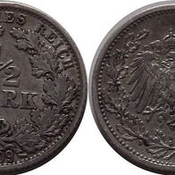 Deutsches Reich: 1/2 Mark 1909 F