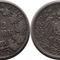 Deutsches Reich: 1/2 Mark 1906 D