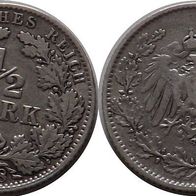 Deutsches Reich: 1/2 Mark 1908 J