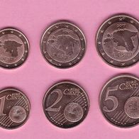 2017 Estonia Estland EESTI Kursmünzen 1 Cent & 2 Cent & 5 Cent UNC prägefrisch