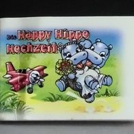 Ü-Ei Figur 1999 - Happy Hippo Hochzeit - Comicbüchlein + Ständer