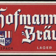 Bieretikett Hofmann Spezial Aspacher Brauerei Aspach Bez. Braunau am Inn Österreich