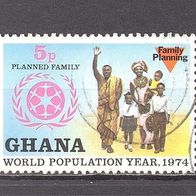 Ghana, 1974, Mi. 577, Familienplanung, 1 Briefm., gest.