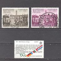 Römische Veträge, Italien 1967, Deutschland 1982, 3 Briefm., gest.