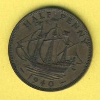 Großbritannien 1/2 Penny 1940