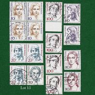 BRD Briefmarken "Frauen der Deutschen Geschichte", 1986-1988, Lot 15