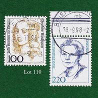 BRD Briefmarken "Frauen der Deutschen Geschichte", 1756, 1940, 1994/97, Lot 110